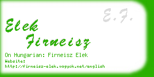 elek firneisz business card